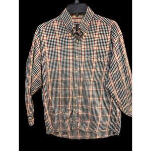 Evergreen Button Up Shirt Men's Small Long Sleeve Multicolor Plaid Cotton Casual